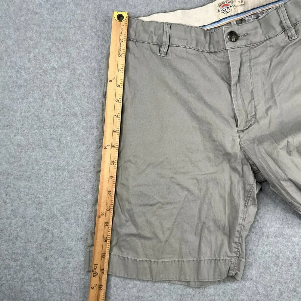Faherty Shorts Mens 33 Gray Chino Outdoor Stretch Beach Casual Men *31 SEE